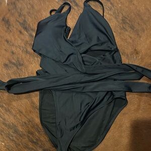 Aerie Black One Piece Swimsuit Classic Design